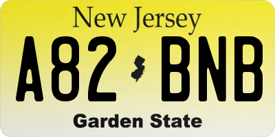 NJ license plate A82BNB