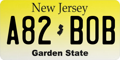 NJ license plate A82BOB
