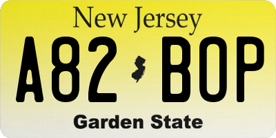 NJ license plate A82BOP