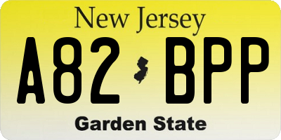 NJ license plate A82BPP