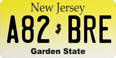 NJ license plate A82BRE