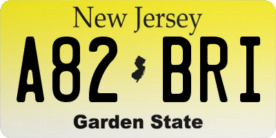 NJ license plate A82BRI