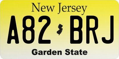 NJ license plate A82BRJ