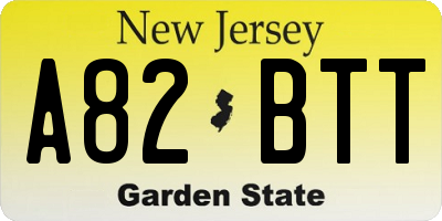 NJ license plate A82BTT