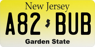 NJ license plate A82BUB
