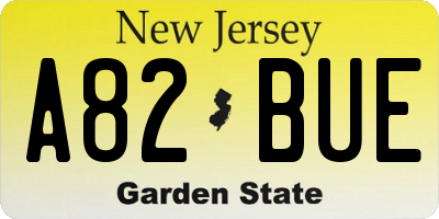 NJ license plate A82BUE