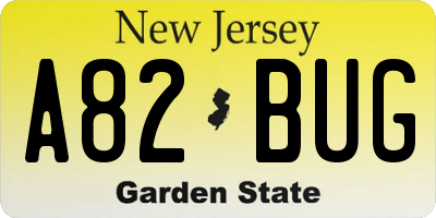 NJ license plate A82BUG