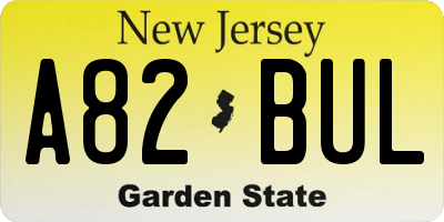 NJ license plate A82BUL