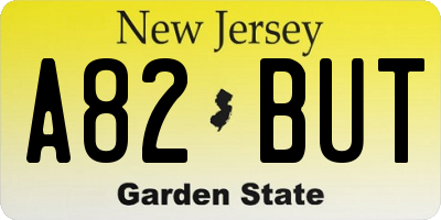 NJ license plate A82BUT