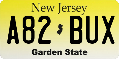 NJ license plate A82BUX