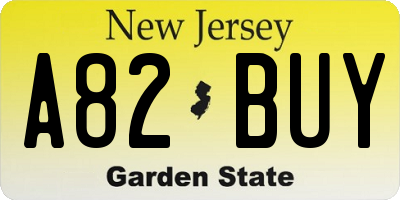 NJ license plate A82BUY