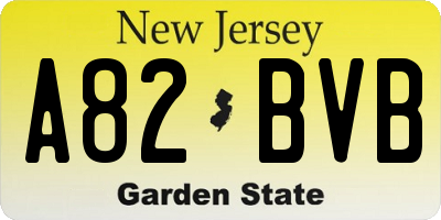 NJ license plate A82BVB