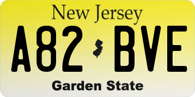NJ license plate A82BVE