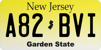 NJ license plate A82BVI