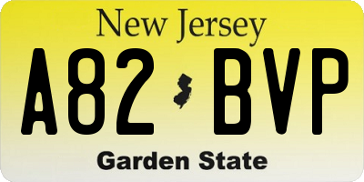 NJ license plate A82BVP