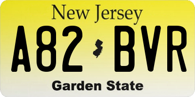 NJ license plate A82BVR