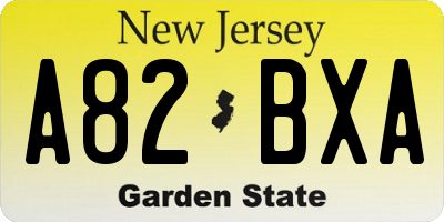 NJ license plate A82BXA