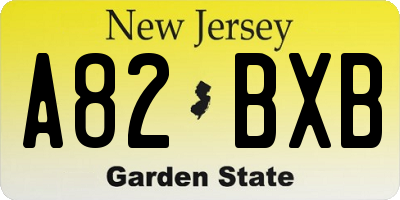 NJ license plate A82BXB