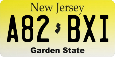 NJ license plate A82BXI