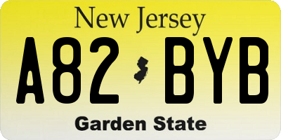 NJ license plate A82BYB