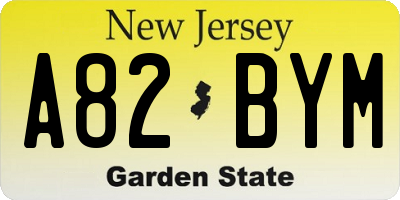 NJ license plate A82BYM