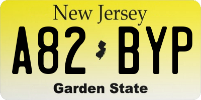 NJ license plate A82BYP