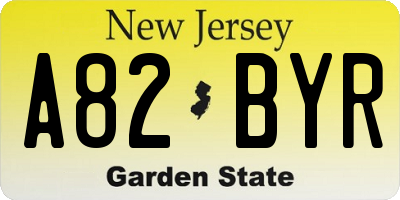 NJ license plate A82BYR