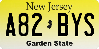 NJ license plate A82BYS