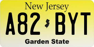 NJ license plate A82BYT