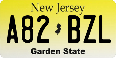 NJ license plate A82BZL