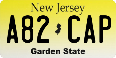 NJ license plate A82CAP