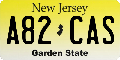 NJ license plate A82CAS
