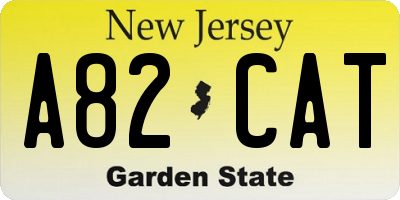 NJ license plate A82CAT