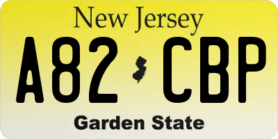 NJ license plate A82CBP