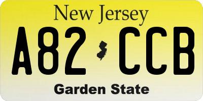 NJ license plate A82CCB