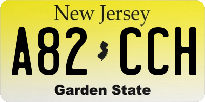 NJ license plate A82CCH