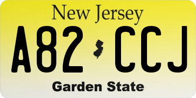 NJ license plate A82CCJ