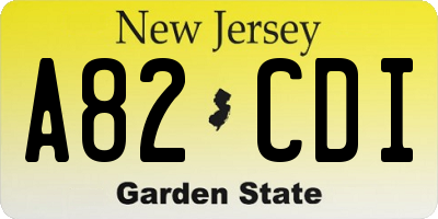 NJ license plate A82CDI