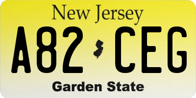 NJ license plate A82CEG