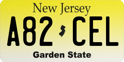 NJ license plate A82CEL