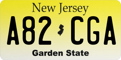 NJ license plate A82CGA