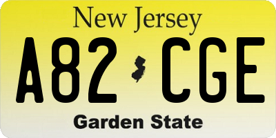 NJ license plate A82CGE