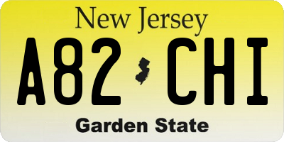 NJ license plate A82CHI