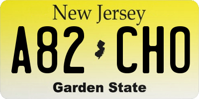 NJ license plate A82CHO