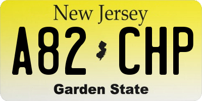 NJ license plate A82CHP