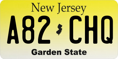 NJ license plate A82CHQ