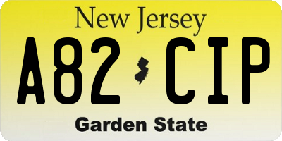 NJ license plate A82CIP