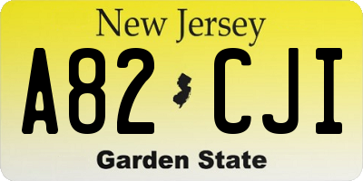 NJ license plate A82CJI