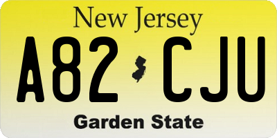NJ license plate A82CJU