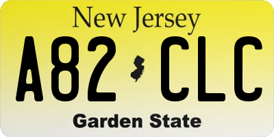 NJ license plate A82CLC